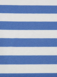 Dutch Blue/White Cotton/Polyester Horizontal Stripe Interlock Knit 60W