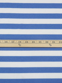 Dutch Blue/White Cotton/Polyester Horizontal Stripe Interlock Knit 60W