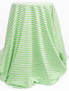 Soft Lime/White Cotton/Lycra Horizontal Stripe Print Jersey Knit 56W