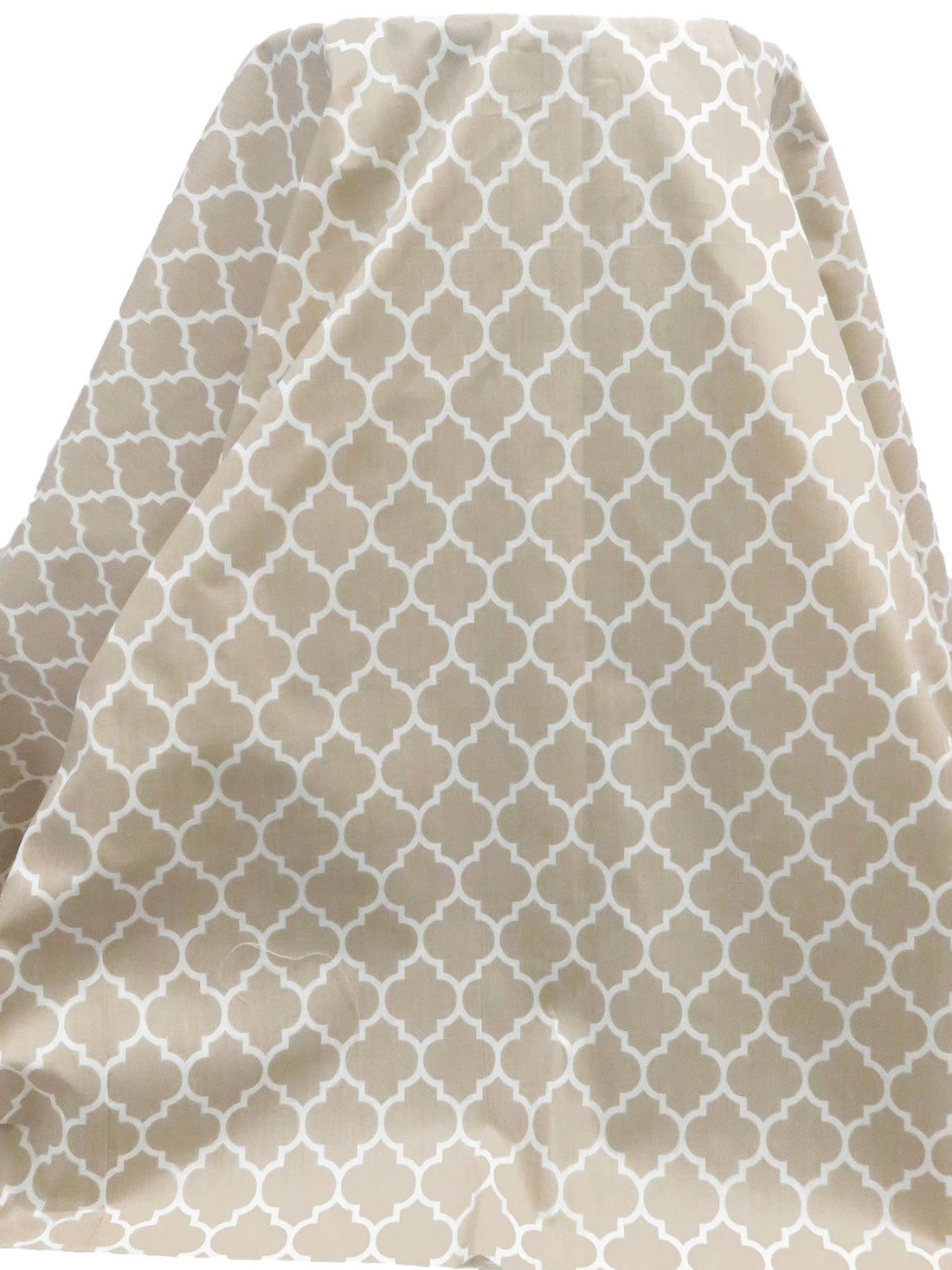 Tan/White Polyester/Cotton Ogee Print Broadcloth 58W