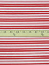 Candy Red/White Cotton/Polyester Horizontal Multi Stripe Weave Jersey Knit 58W