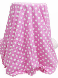 Taffy Pink/White Cotton/Lycra Polka Dot Print Jersey Knit 62W