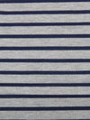 Heathered Pewter Gray/Navy Cotton/Polyester Horizontal Stripe Interlock Knit 58W