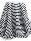 Heathered Pewter Gray/Navy Cotton/Polyester Horizontal Stripe Interlock Knit 58W