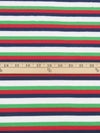 Kelly Green/Colonial Blue/Cherry Red/White Cotton/Polyester/Lycra Horizontal Stripe Jersey Knit 60W