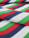 Kelly Green/Colonial Blue/Cherry Red/White Cotton/Polyester/Lycra Horizontal Stripe Jersey Knit 60W