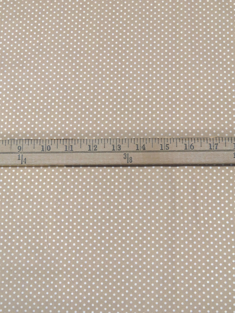 Warm Grullo/White Polyester/Cotton Small Dot Print Broadcloth 58W