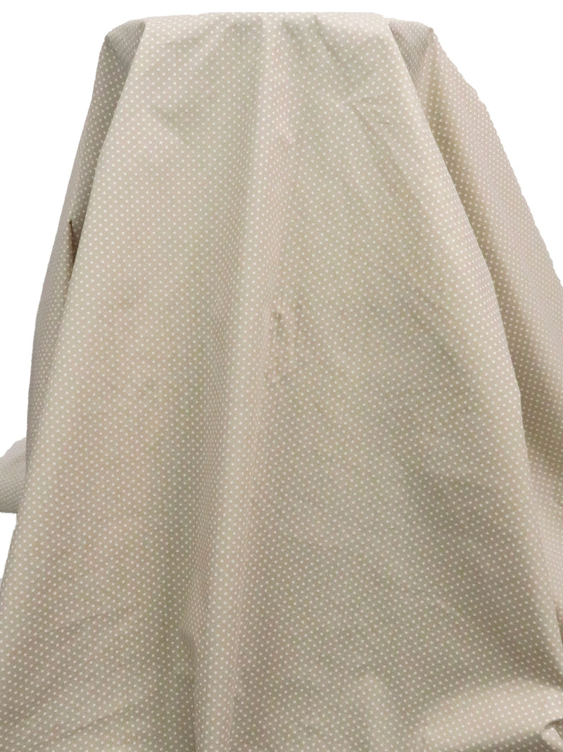 Warm Grullo/White Polyester/Cotton Small Dot Print Broadcloth 58W