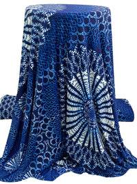 SOLD BY THE PANEL ONLY - Midnight Blue/White/Multi Polyester/Lycra Ornate Medallion Border Print ITY Knit 59W