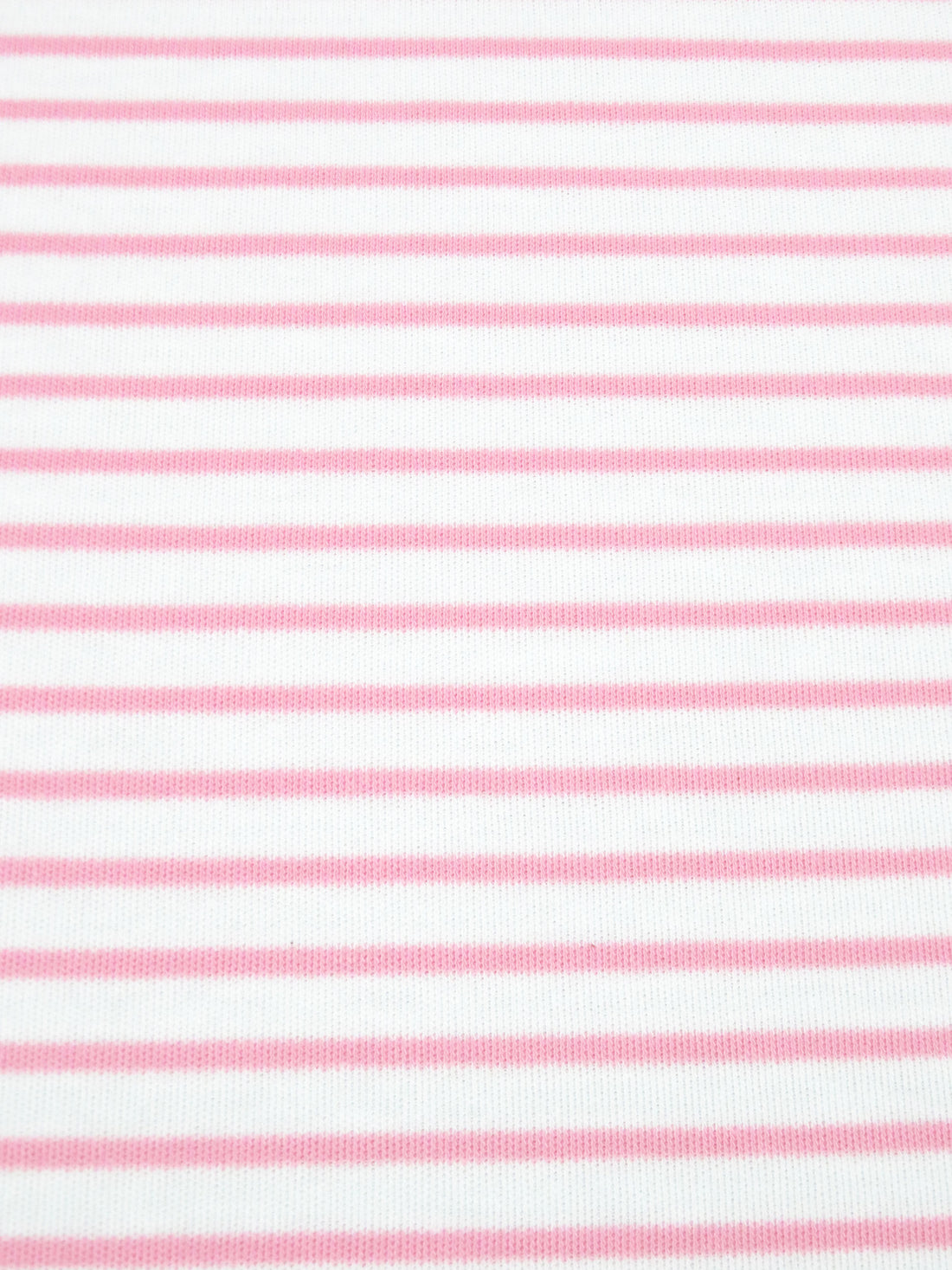 White/Cherry Blossom Pink Cotton/Polyester/Lycra Horizontal Stripe Jersey Knit 58W