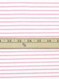 White/Cherry Blossom Pink Cotton/Polyester/Lycra Horizontal Stripe Jersey Knit 58W