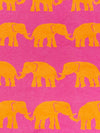 French Pink/Marigold Cotton/Lycra Horizontal Elephant Print Jersey Knit 58W