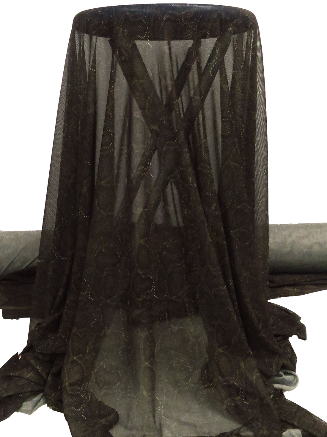 Chocolate/Black/White Nylon/Lycra Snakeskin Print Mesh Knit - NY Designer - 50W