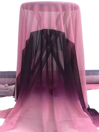 SOLD BY THE PANEL ONLY - Charm Pink/Byzantium/Midnight Indigo Nylon/Lycra Ombre Print Mesh Knit - NY Designer - 58W