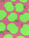 Leaf Bud Green/Passion Pink Cotton/Polyester Apples Print Interlock Knit 58W