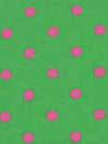 Kelly Green/Taffy Pink Cotton/Lycra Mini Polka Dot Print Jersey Knit 58W