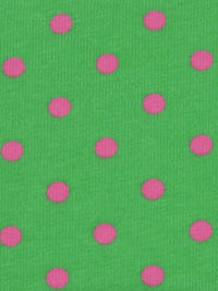 Kelly Green/Taffy Pink Cotton/Lycra Mini Polka Dot Print Jersey Knit 58W