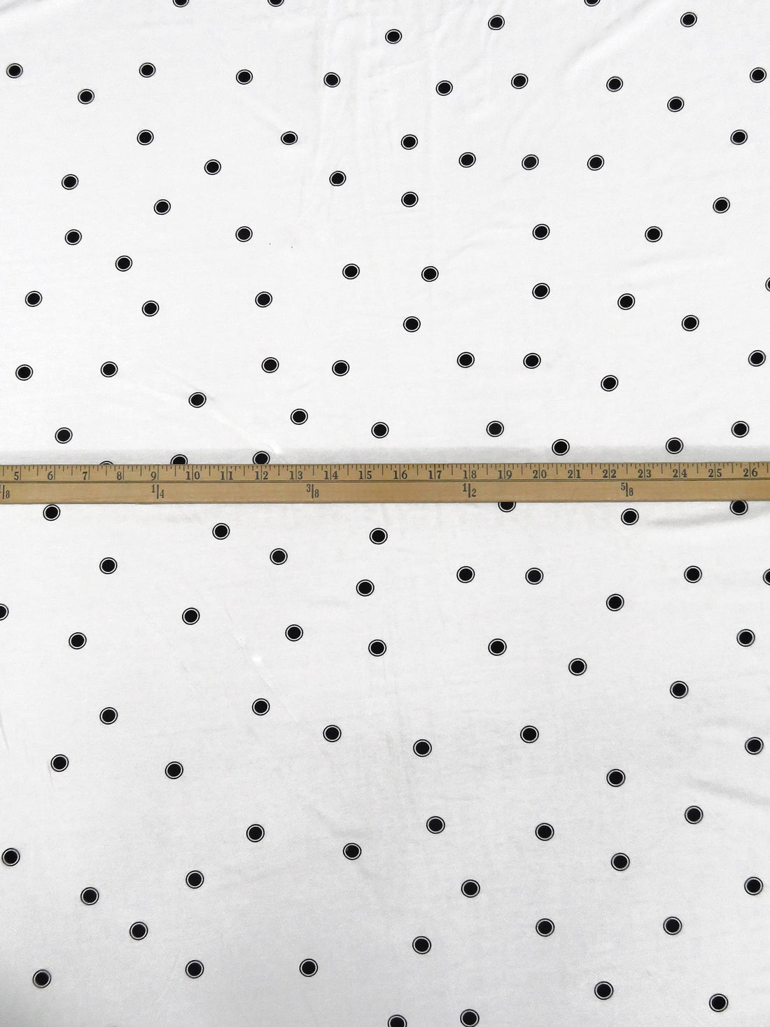 White/Black Rayon/Lycra Dot In Dot Print Jersey Knit 61W