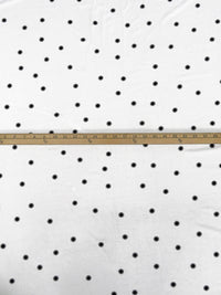 White/Black Rayon/Lycra Dot In Dot Print Jersey Knit 61W