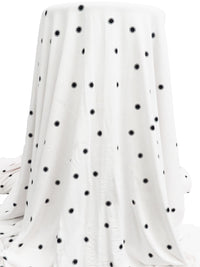 White/Black Rayon/Lycra Dot In Dot Print Jersey Knit 61W