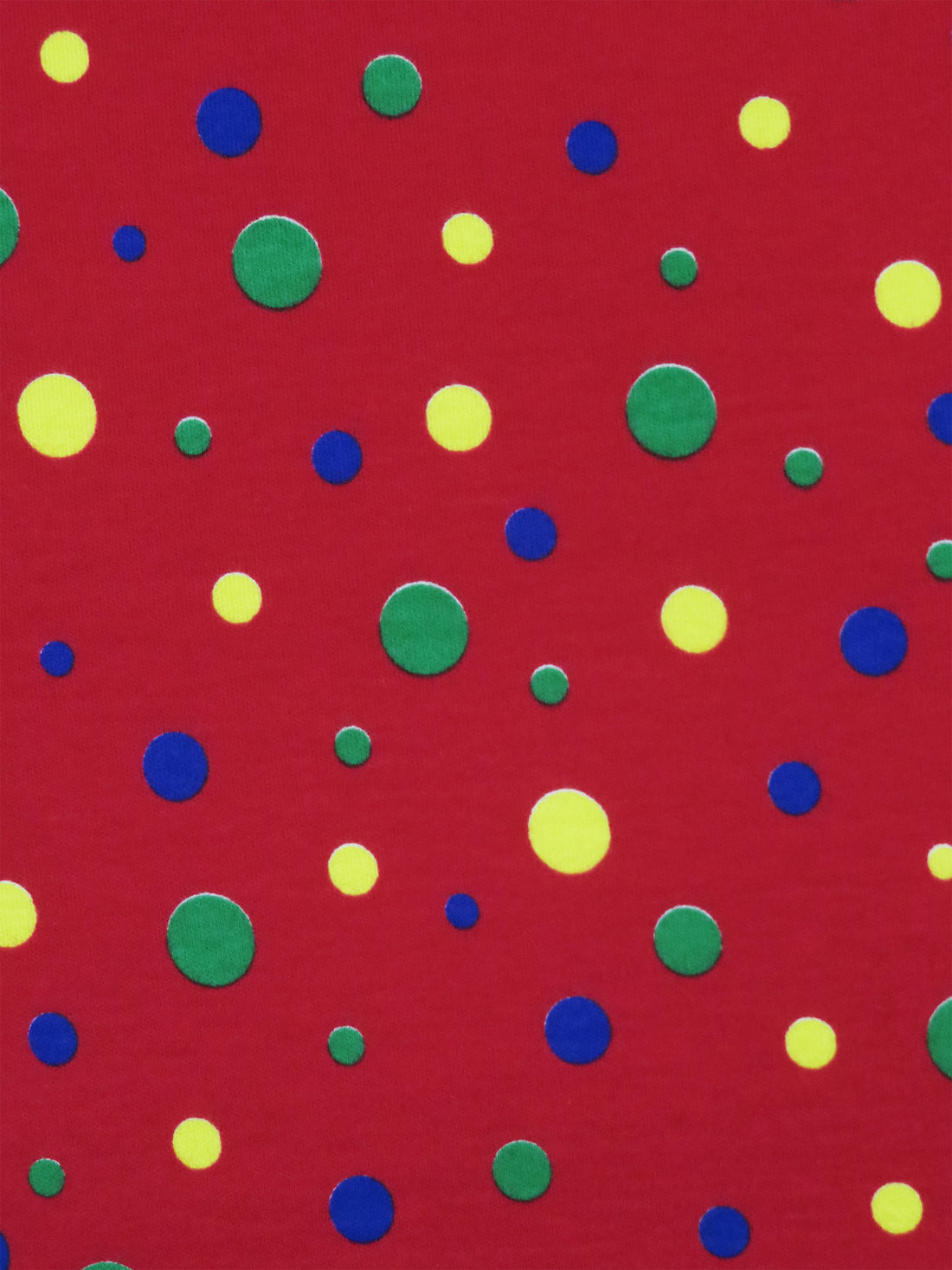 Cherry Red/Lemon/Kelly Green/Multi 100% Cotton Mini Polka Dot Print Interlock Knit 50W