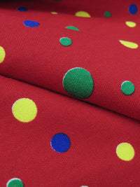 Cherry Red/Lemon/Kelly Green/Multi 100% Cotton Mini Polka Dot Print Interlock Knit 50W