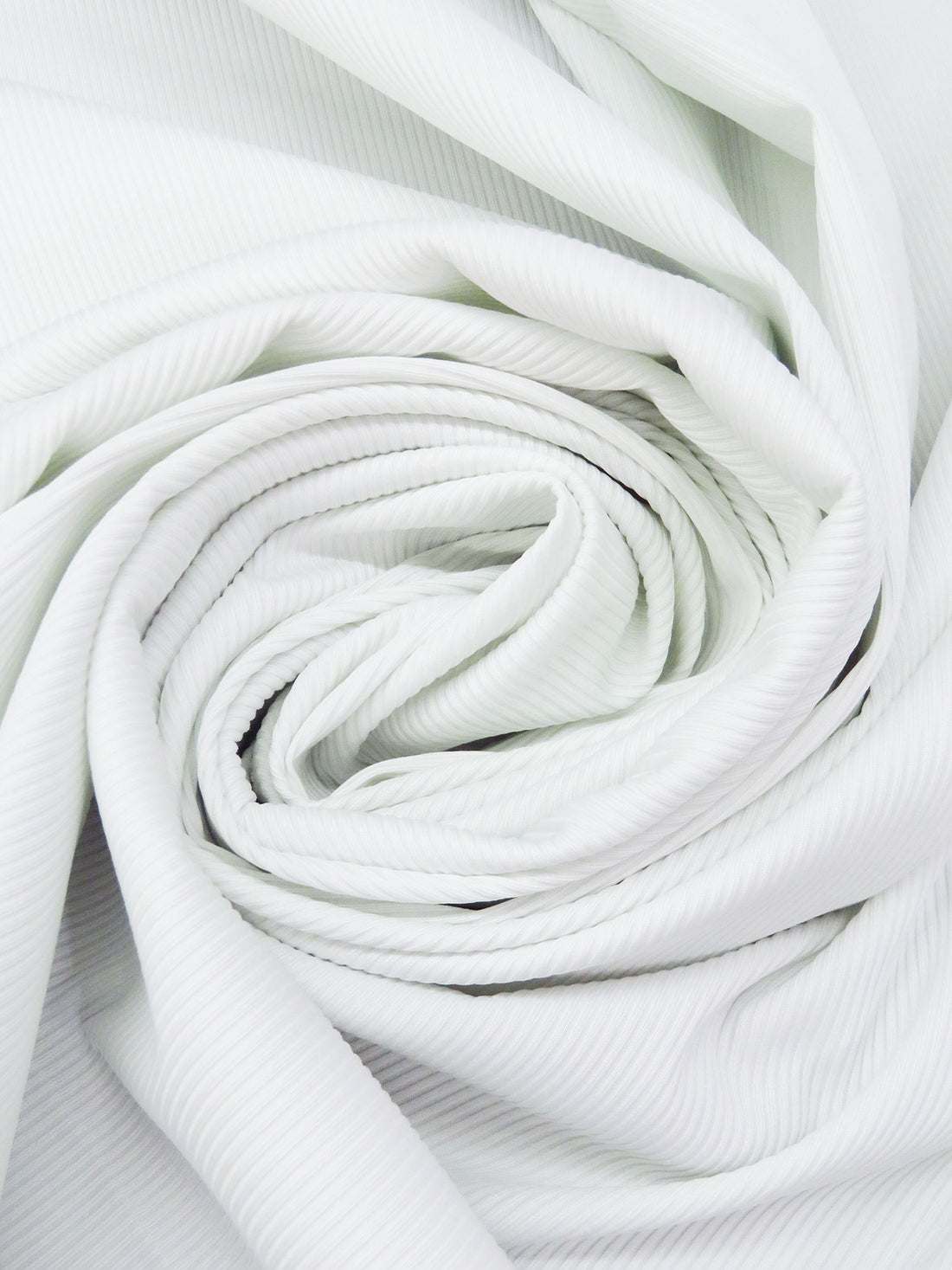 Pale Chilly White 100% Polyester Rib Knit 47W