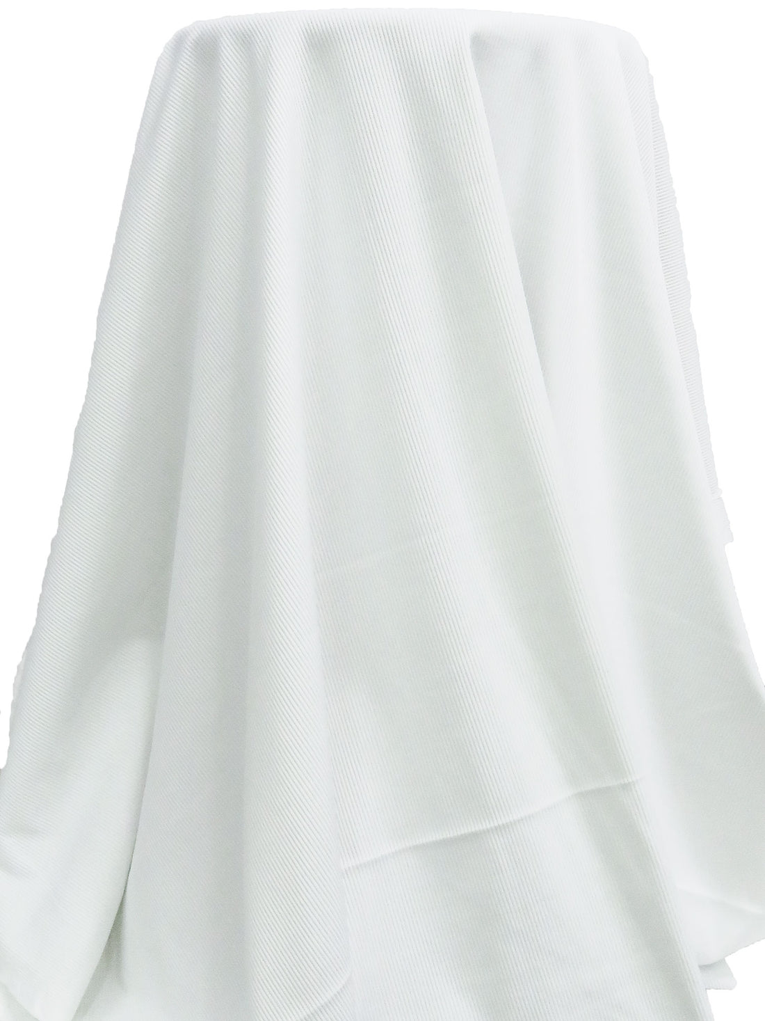 Pale Chilly White 100% Polyester Rib Knit 47W