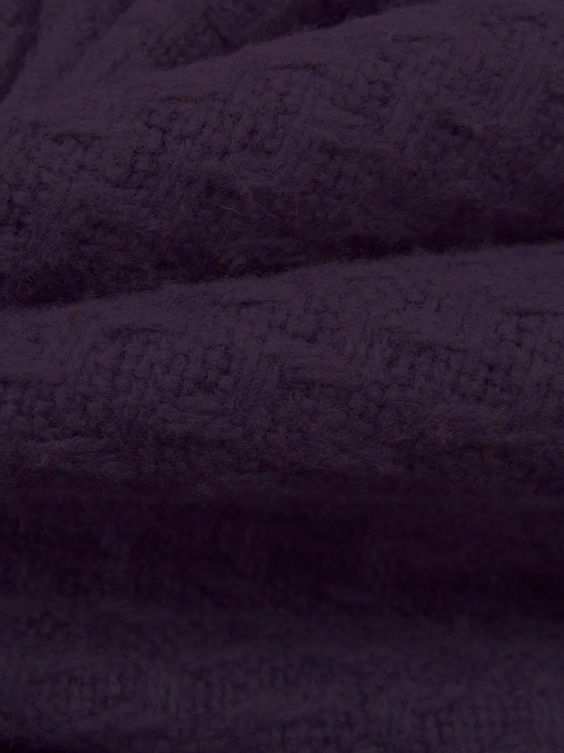 Dark Matte Purple Wool/Polyester Textured Novelty Weave Coating 62W