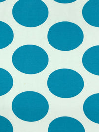 Steel Blue/White 100% Cotton Polka Dot Print Jersey Knit 62W