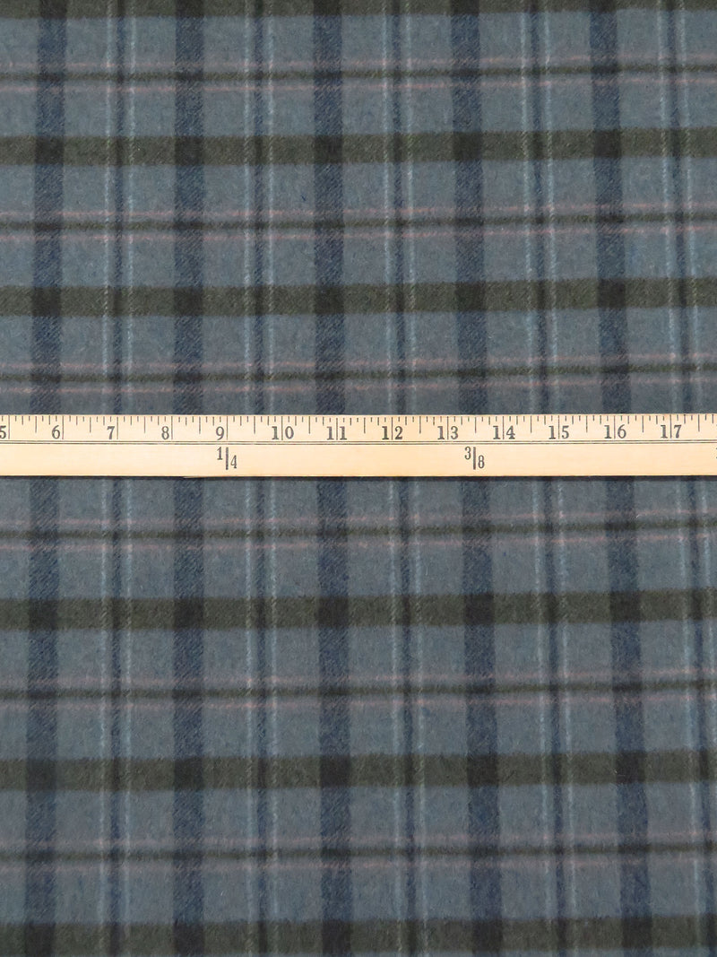 Slate/Old Rose/Rifle Green/Multi 100% Wool Plaid Weave Coating 60W