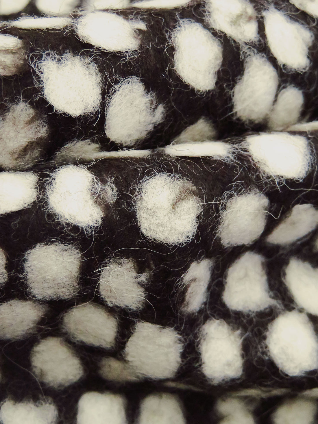 Dark Brown/Eggshell Wool/Nylon Felted Look Dot Weave Sweater Knit 60W