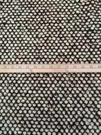 Dark Brown/Eggshell Wool/Nylon Felted Look Dot Weave Sweater Knit 60W