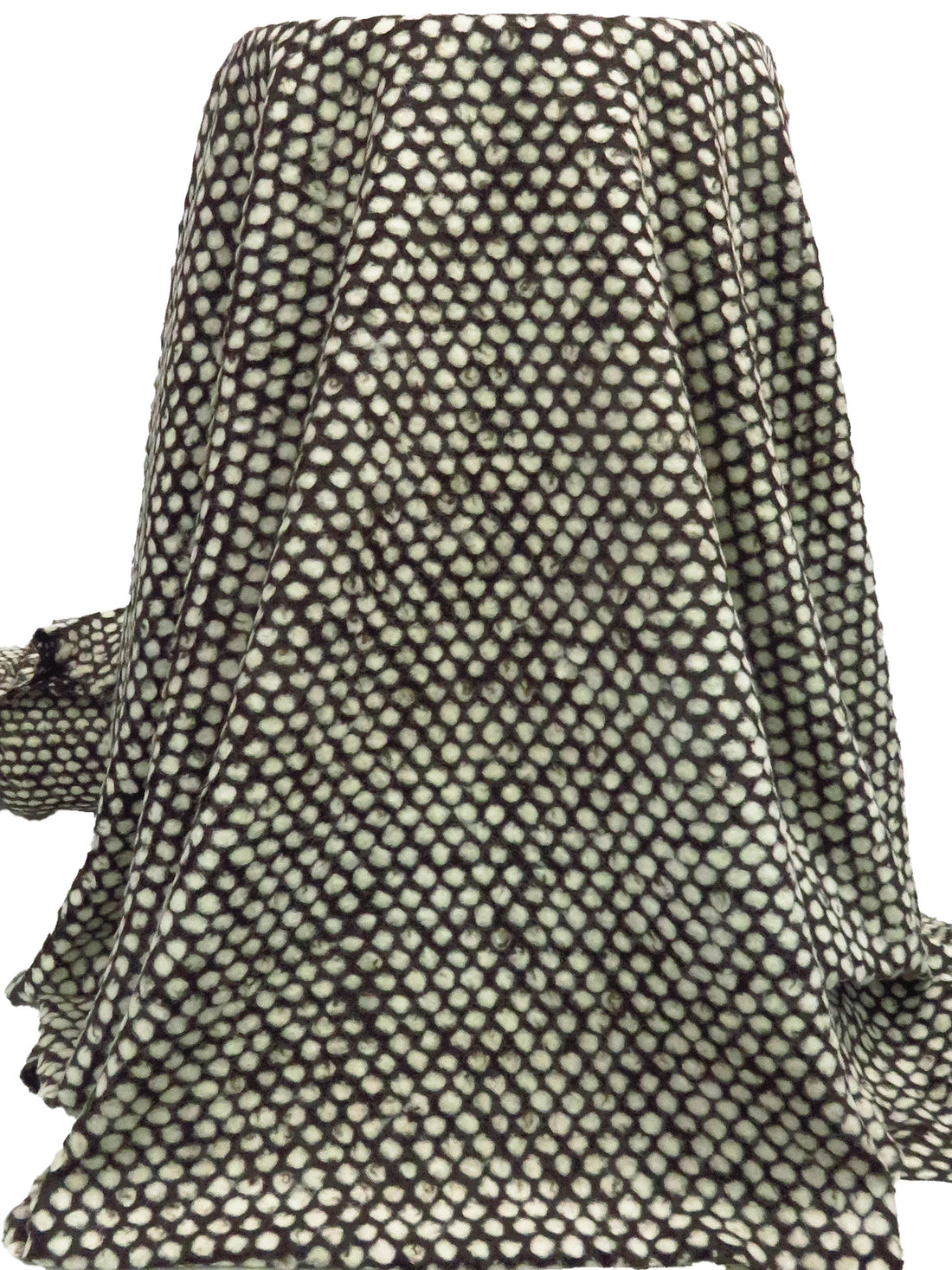 Dark Brown/Eggshell Wool/Nylon Felted Look Dot Weave Sweater Knit 60W