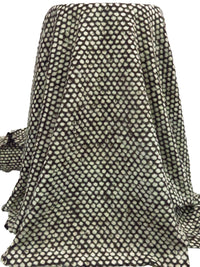 Dark Brown/Eggshell Wool/Nylon Felted Look Dot Weave Sweater Knit 60W