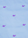 Carolina Blue/Bright Grape/White Cotton/Polyester Embroidered Whales On Twill 56W