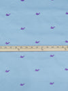 Carolina Blue/Bright Grape/White Cotton/Polyester Embroidered Whales On Twill 56W