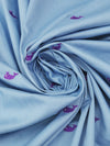 Carolina Blue/Bright Grape/White Cotton/Polyester Embroidered Whales On Twill 56W