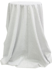 White/Black 100% Cotton Yarn-Dyed Windowpane Plaid Shirting - Robert Kaufman - 44W