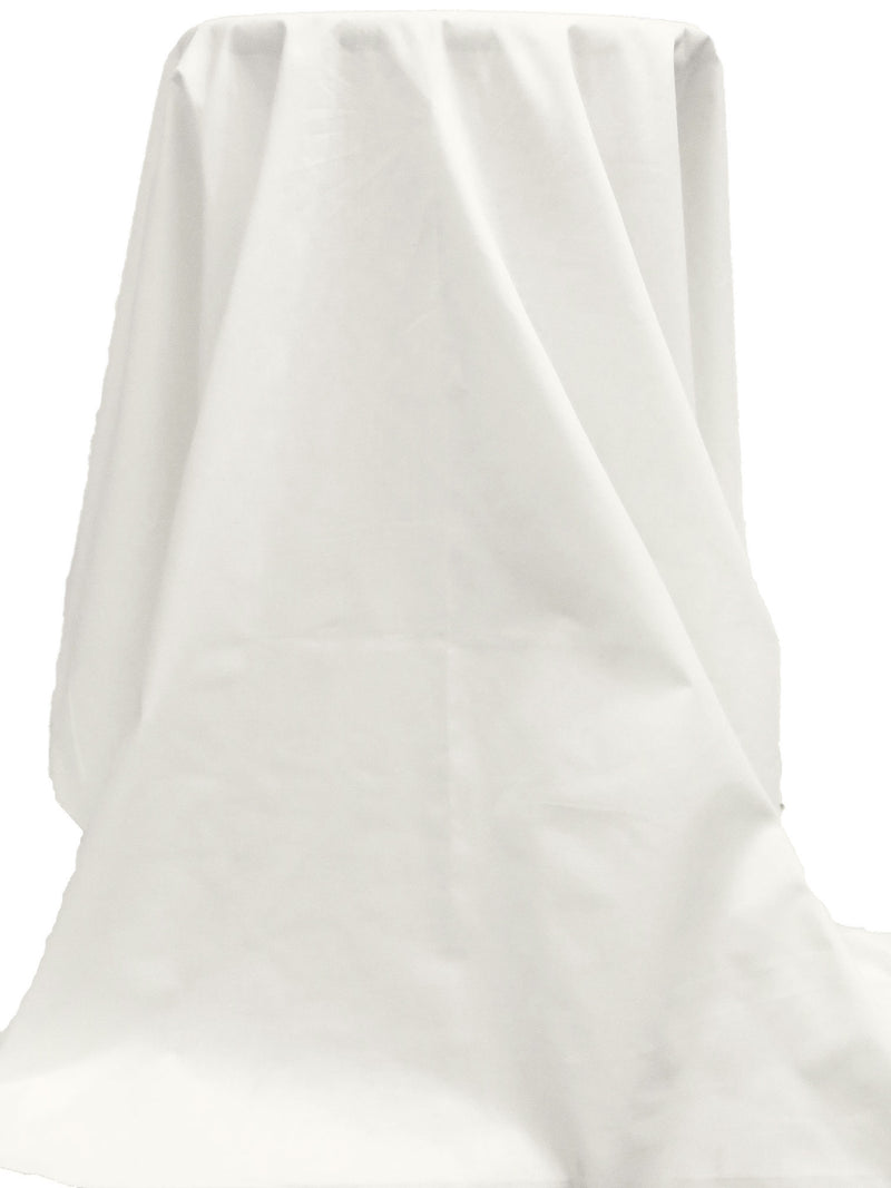 SOLD AS IS ONLY - Warm White Polyester/Cotton Broadcloth 42W