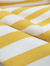 Golden Honey/White Cotton/Lycra Horizontal Stripe Print Jersey Knit 60W