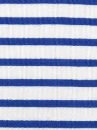 White/Cobalt Cotton/Polyester Horizontal Yarn-Dyed Stripe Jersey Knit 59W