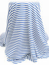 White/Cobalt Cotton/Polyester Horizontal Yarn-Dyed Stripe Jersey Knit 59W