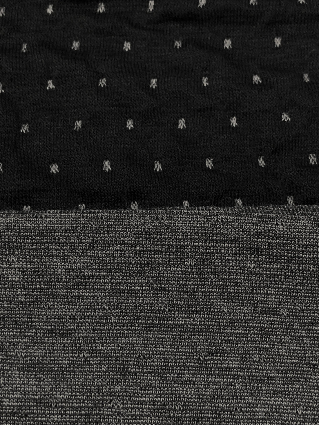 Black/Gray Polyester/Rayon Double Weave Dot Jacquard Knit - LA Designer - 55W