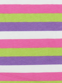 Paradise Pink/Avocado Green/Amethyst/White Cotton/Lycra Horizontal Stripe Print Jersey Knit 70W