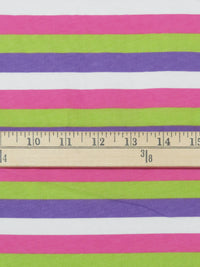 Paradise Pink/Avocado Green/Amethyst/White Cotton/Lycra Horizontal Stripe Print Jersey Knit 70W