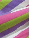 Paradise Pink/Avocado Green/Amethyst/White Cotton/Lycra Horizontal Stripe Print Jersey Knit 70W