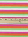 Tiger Orange/Fruit Punch Pink/Spring Onion Green/White Cotton/Polyester Yarn-Dyed Horizontal Stripe Interlock Knit 65W