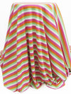 Tiger Orange/Fruit Punch Pink/Spring Onion Green/White Cotton/Polyester Yarn-Dyed Horizontal Stripe Interlock Knit 65W