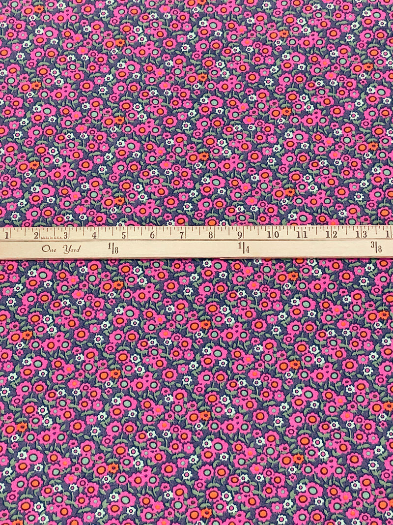 Dewberry/Cerise Pink/Coral Orange/Multi 100% Rayon Floral Print Shirting 58W
